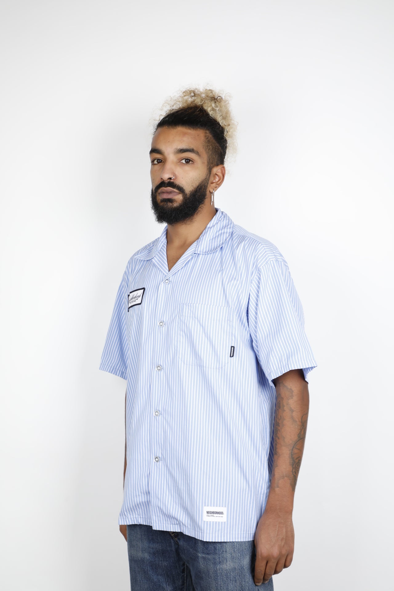 STRIPE WORK SHIRT SS