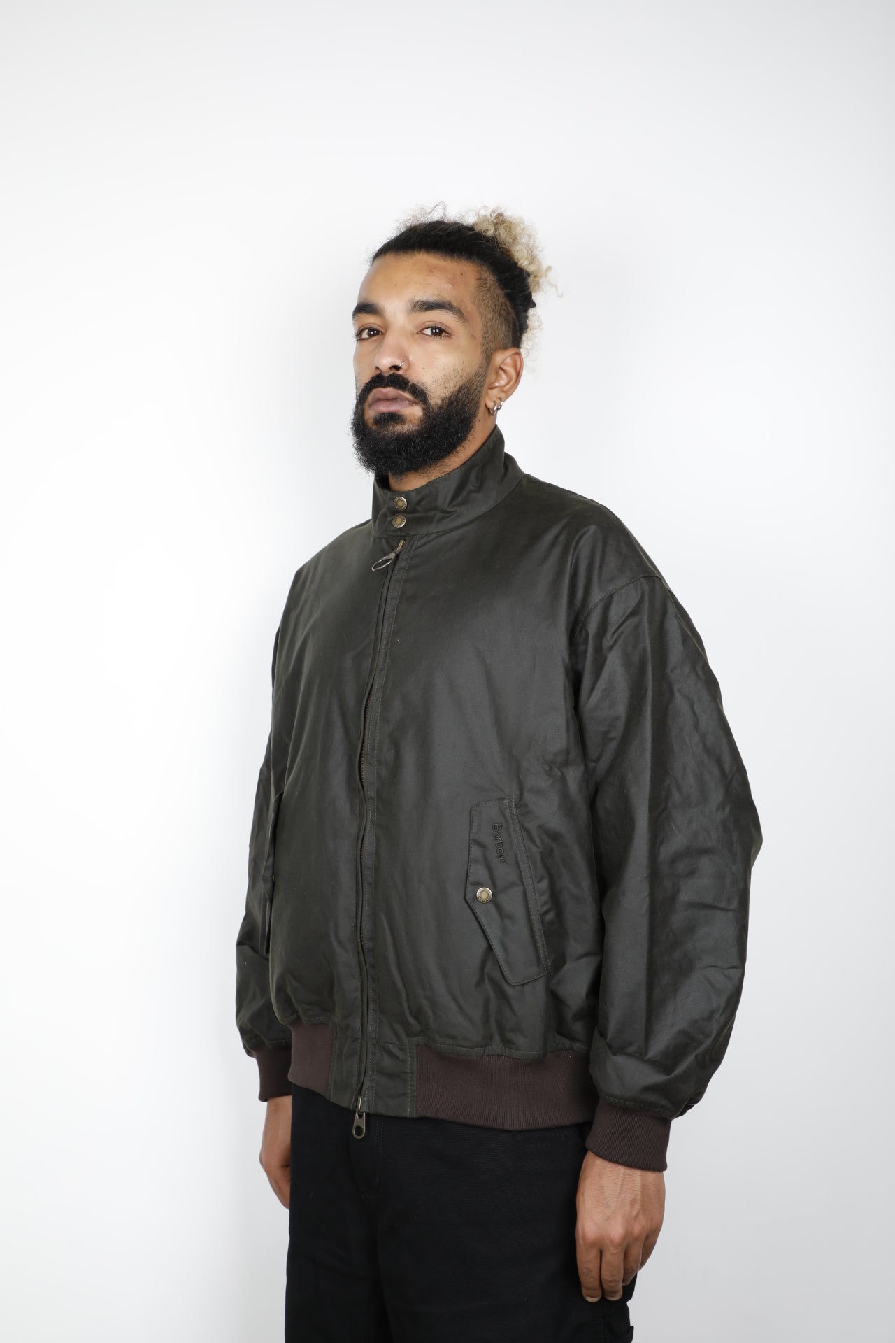 BARBOUR x BARACUTA MA-1 WAXED HARRINGTON JACKET